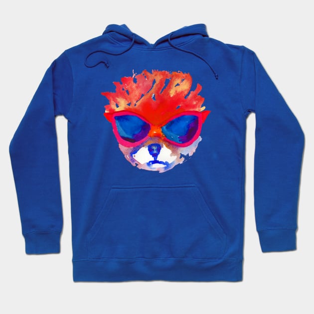 Pomeranian with glasses Hoodie by AgniArt